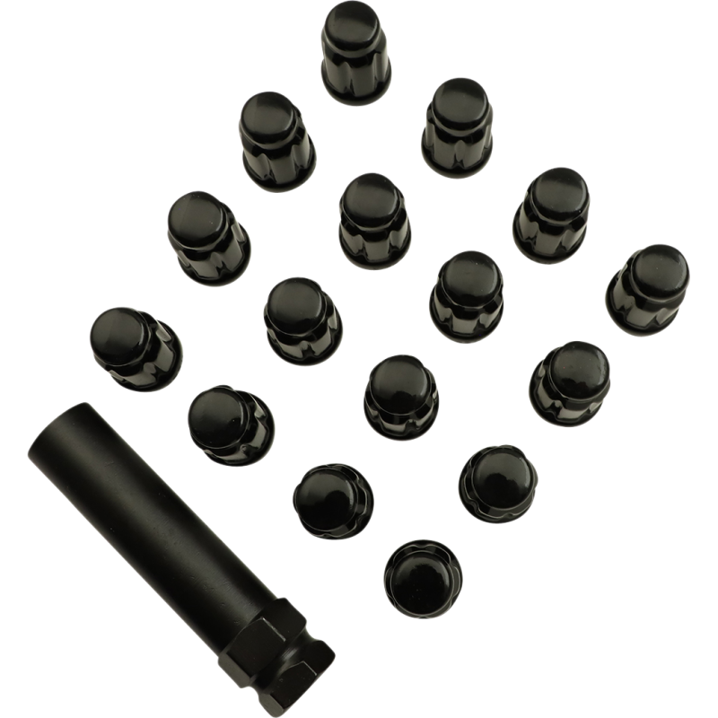 MOOSE UTILITY DIVISION 3/8" BLACK LUG NUT SPLINED (16) W/LUG NUT KEY