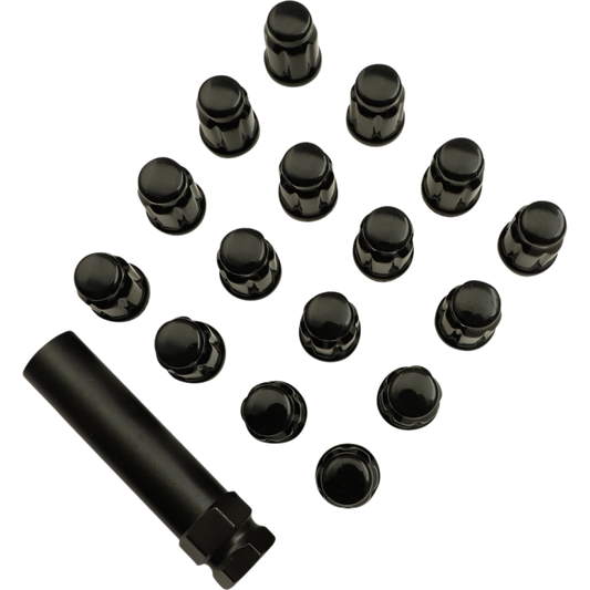 MOOSE UTILITY DIVISION 3/8" BLACK LUG NUT SPLINED (16) W/LUG NUT KEY