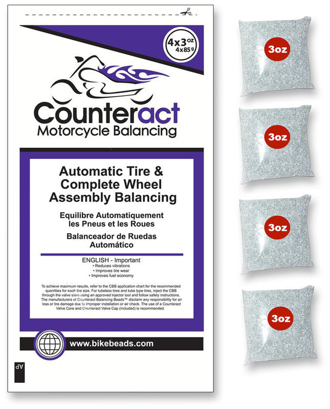 COUNTERACT 4) 3oz BAGS W/BEADS, VALVE CAPS & VALVE CORES DLR KIT