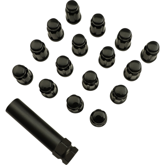 MOOSE UTILITY DIVISION 12mm X 1.5 BLACK LUG NUT SPLINED (16) W/LUG NUT KEY