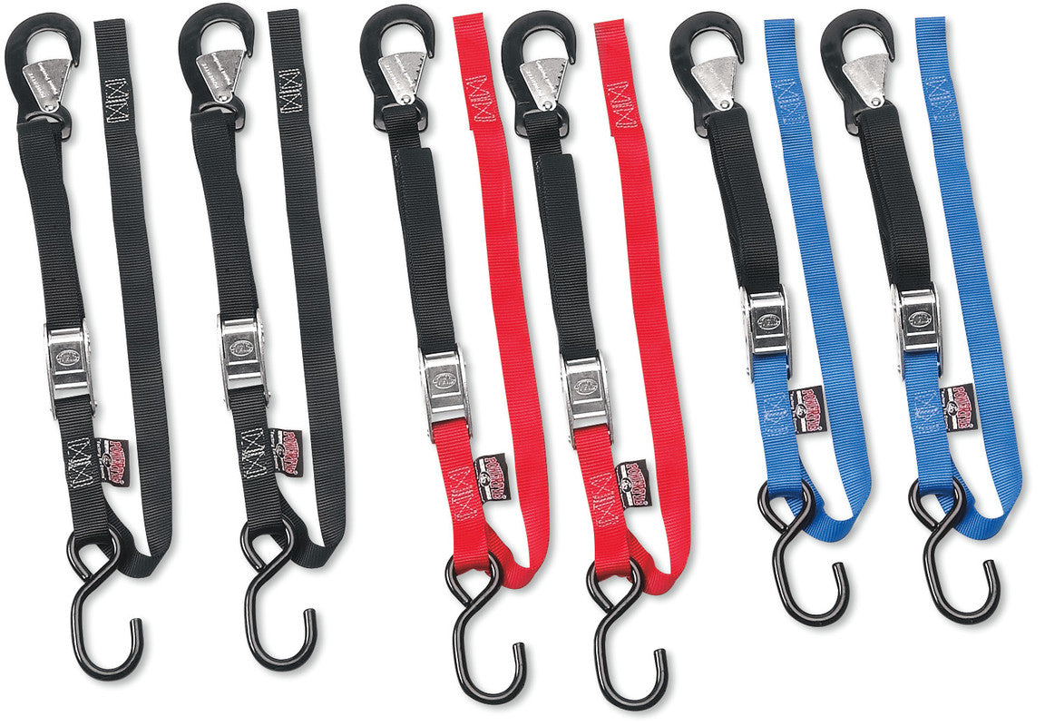 POWERTYE MFG. 1" SOFT TYE TIE DOWNS W/S/HOOKS RED PR