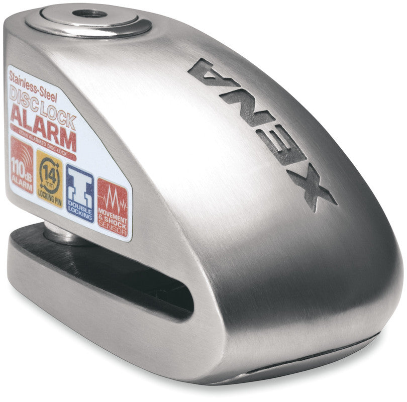 XENA XX14 S/S DISC LOCK WITH ALARM 14MM XENA