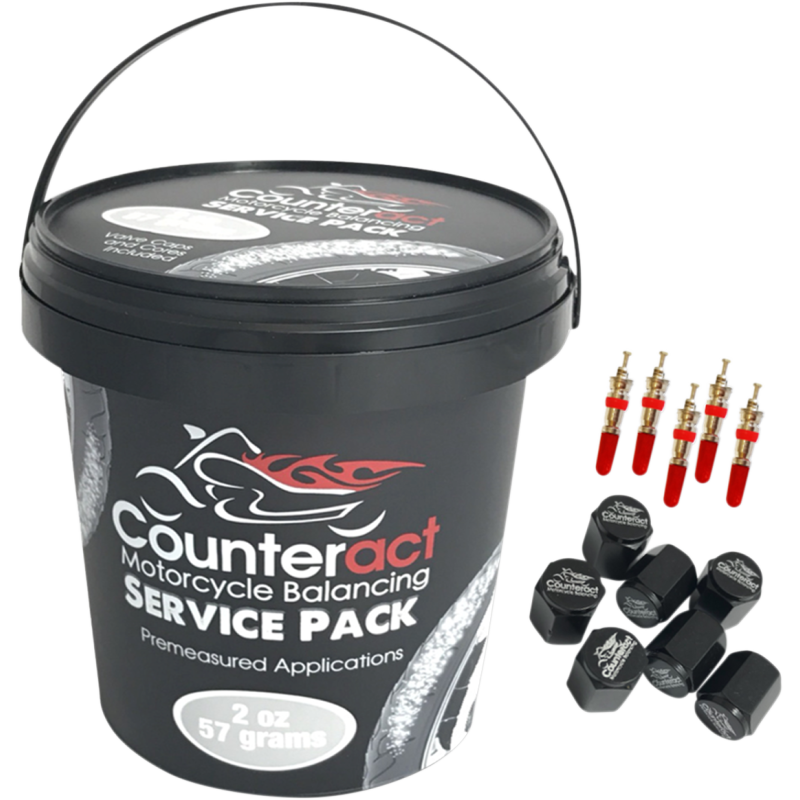 COUNTERACT 20) 2oz BAGS W/BEADS, VALVE CAPS & VALVE CORES SHOP BUCKET M