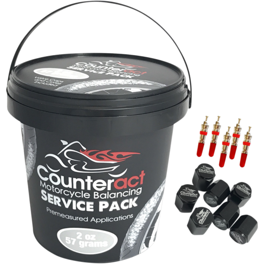 COUNTERACT 20) 2oz BAGS W/BEADS, VALVE CAPS & VALVE CORES SHOP BUCKET M