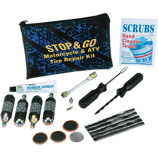 STOP & GO INTERNATIONAL MC/ATV TIRE REPAIR KIT W/C02