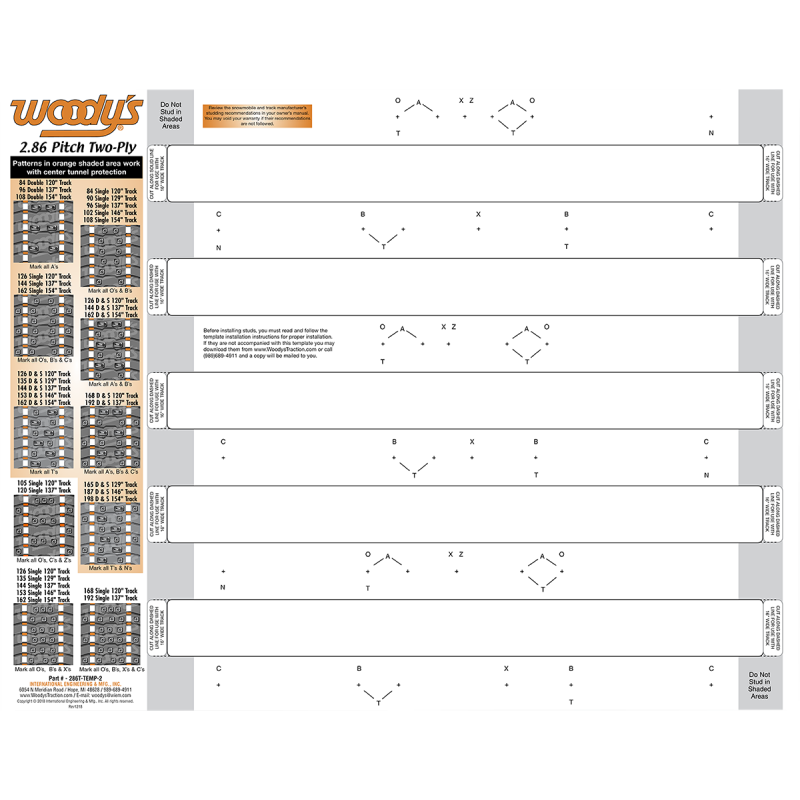 WOODYS TEMPLATE 2.86PT 2PLY TRAC