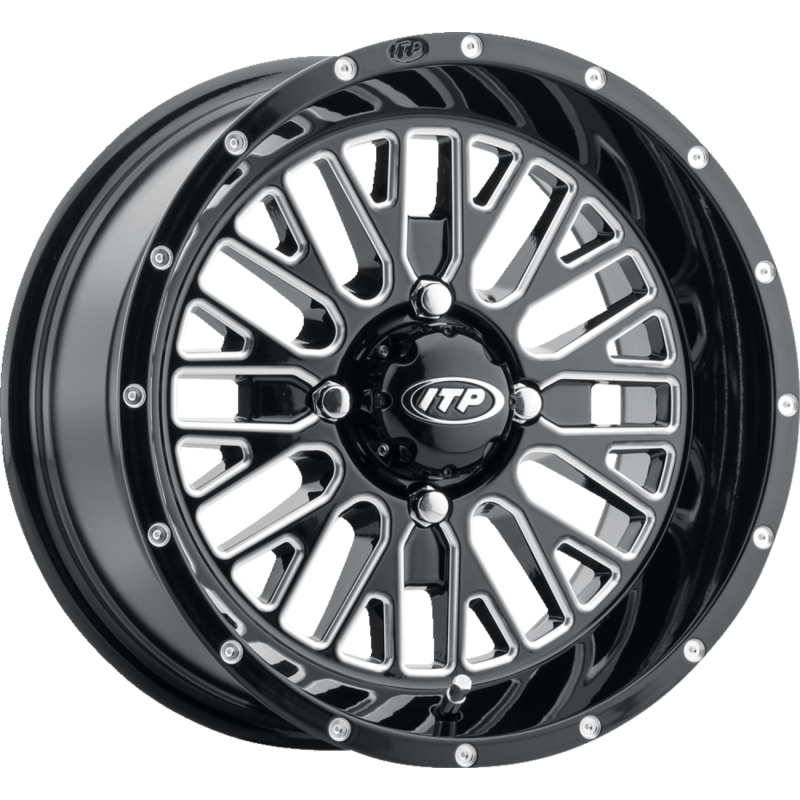 ITP MOMENTUM 14X7 4/110 4+3 (+10mm) GLOSS BLACK/MACHINED