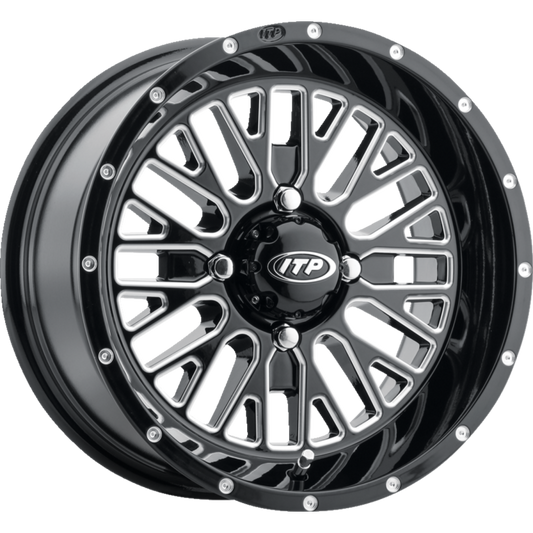 ITP MOMENTUM 14X7 4/110 4+3 (+10mm) GLOSS BLACK/MACHINED