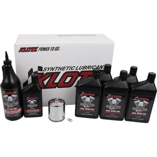 KLOTZ OIL PREMIUM COMPLETE 5 QUART SYNTHETIC OIL SERVICE KIT