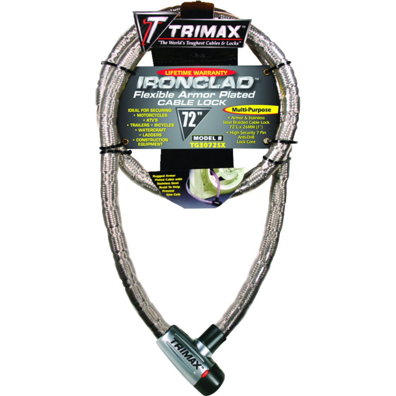 TRIMAX 72 INCH S/S BRAIDED LOCKING CABLE