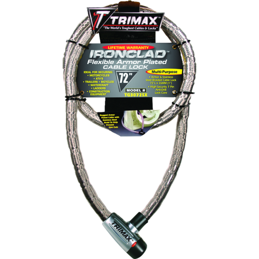 TRIMAX 72 INCH S/S BRAIDED LOCKING CABLE