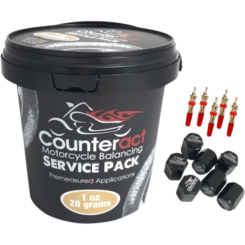 COUNTERACT 20) 1oz BAGS W/BEADS, VALVE CAPS & VALVE CORES SHOP BUCKET M