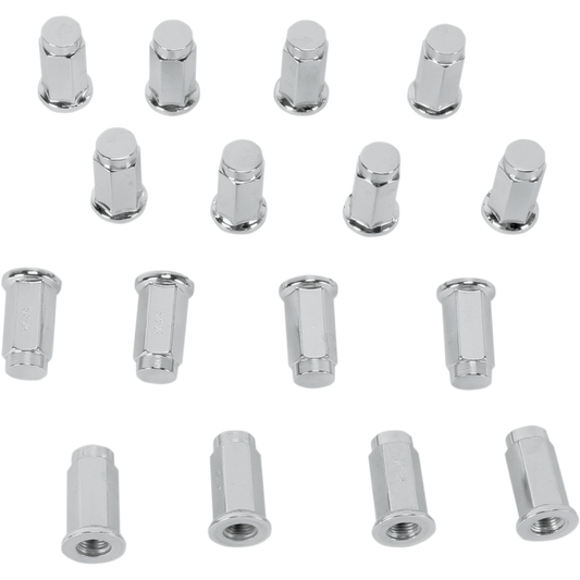 ITP 3/8" CHROME LUG NUT FLAT BASE (16)