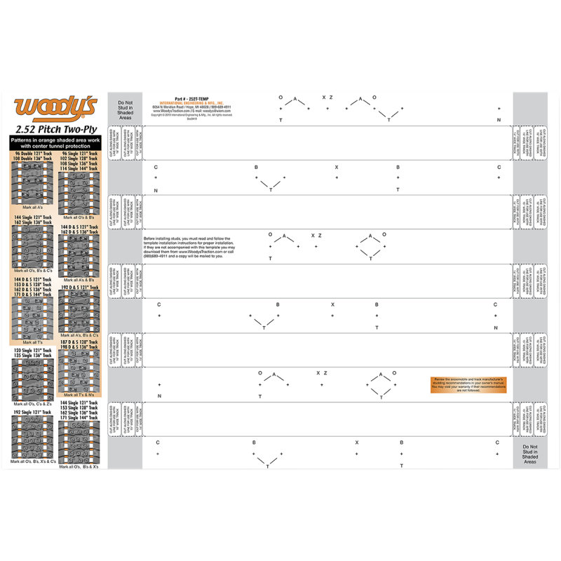 WOODYS TEMPLATE 2.52PT 2PLY TRAC