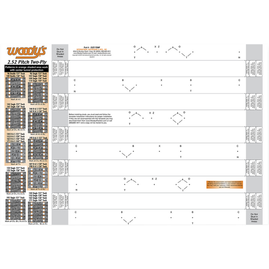 WOODYS TEMPLATE 2.52PT 2PLY TRAC