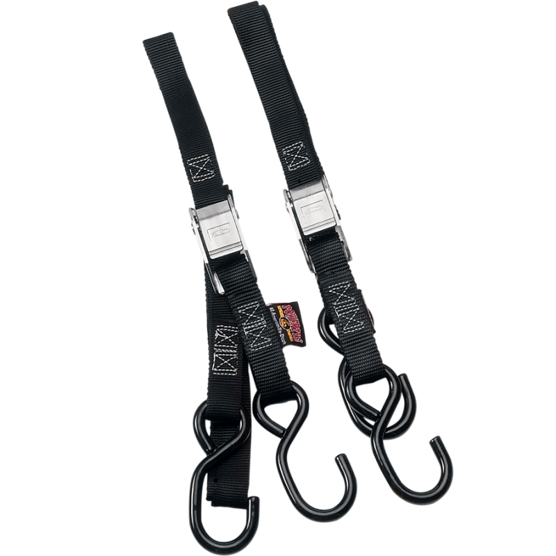 POWERTYE MFG. 1" STANDARD TIE DOWNS BLACK (PR)